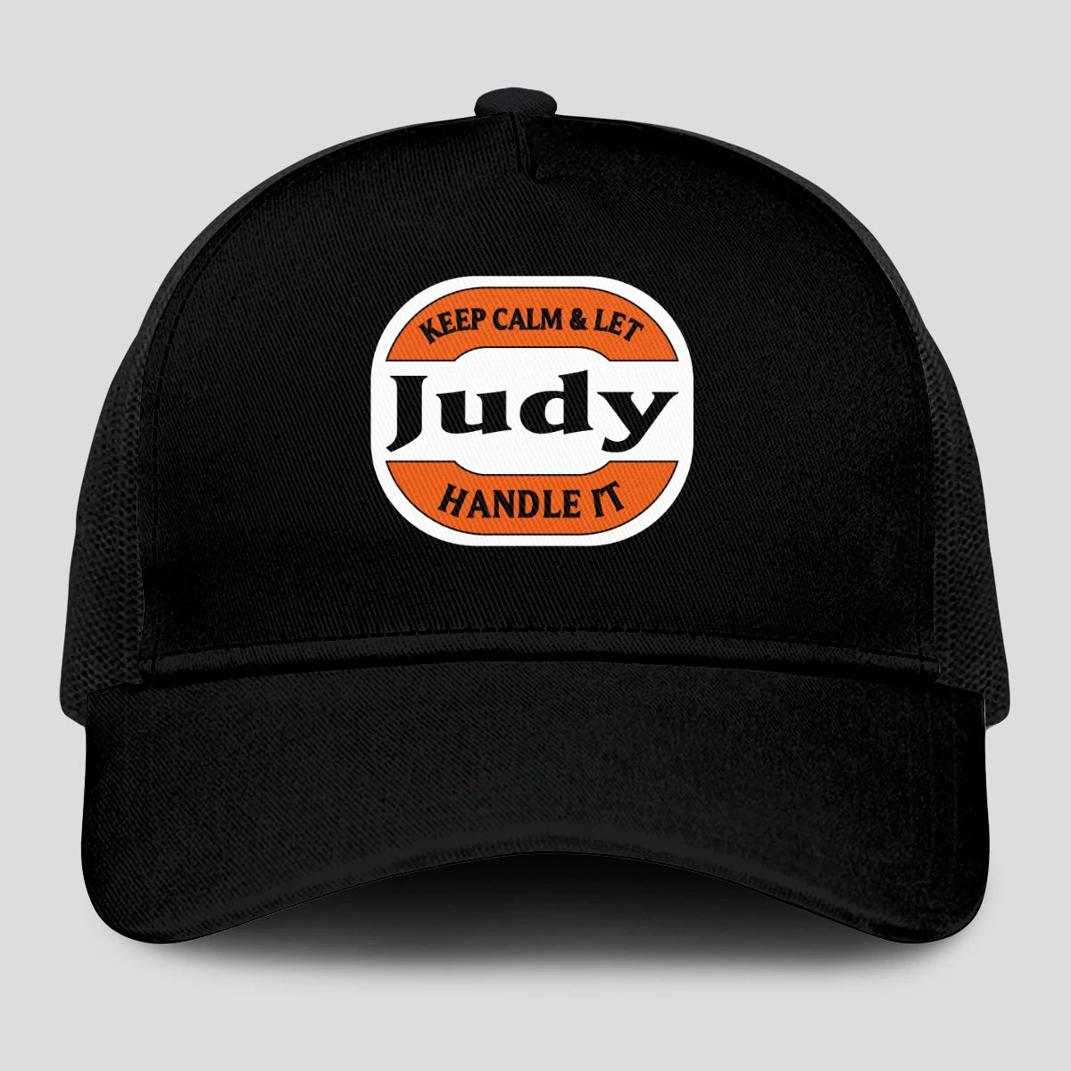 Keep Calm & Let Your Name Handle It Black Mesh Cap JUDY 13K1 C199PF
