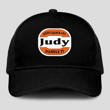 Keep Calm & Let Your Name Handle It Black Mesh Cap JUDY 13K1 C199PF