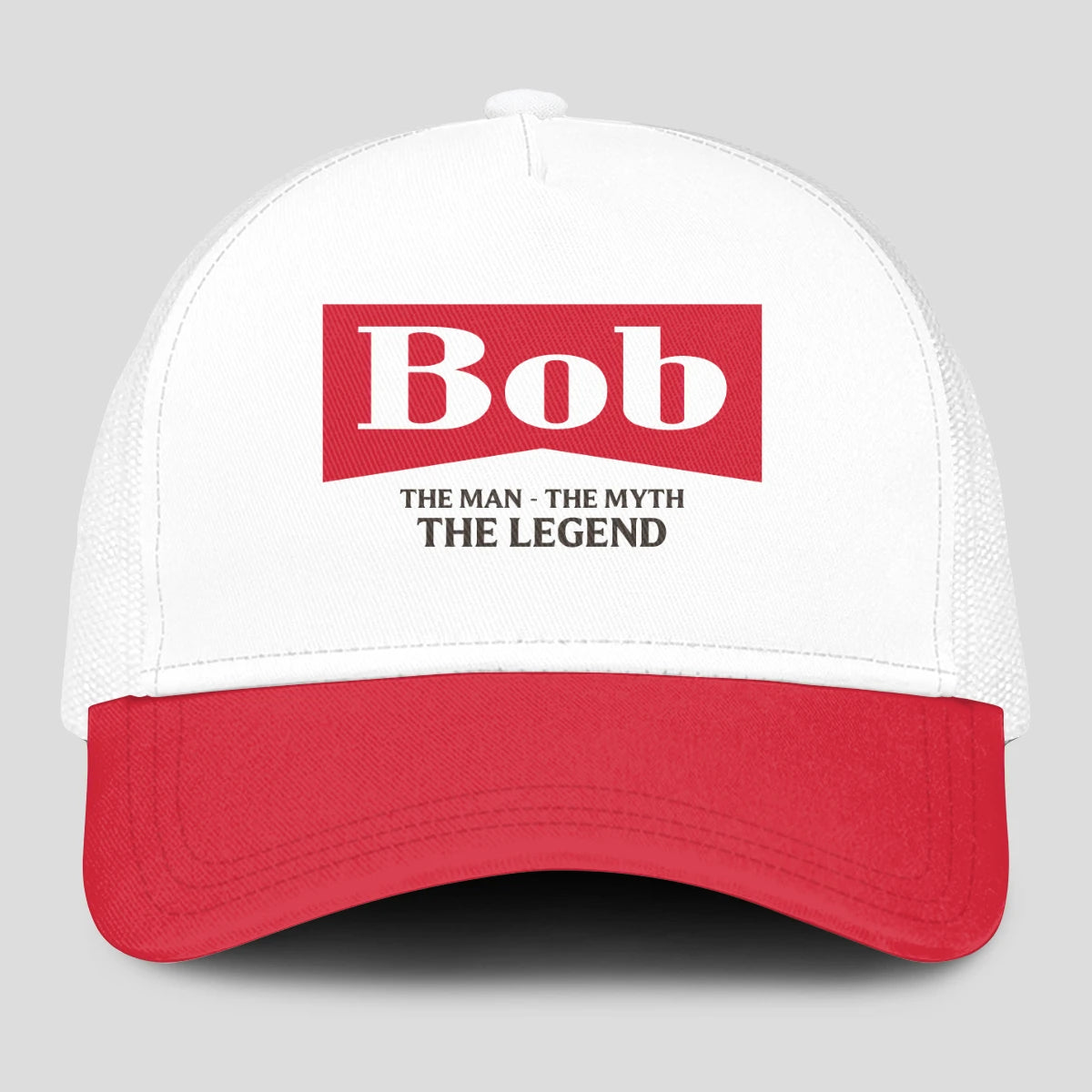 The Man The Myth The Legend Red And White Mesh Cap BOB 13K1 C197PF