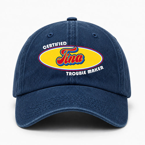 Certified Your Name Trouble Maker Washed Cap TINA 13K1 C73PF