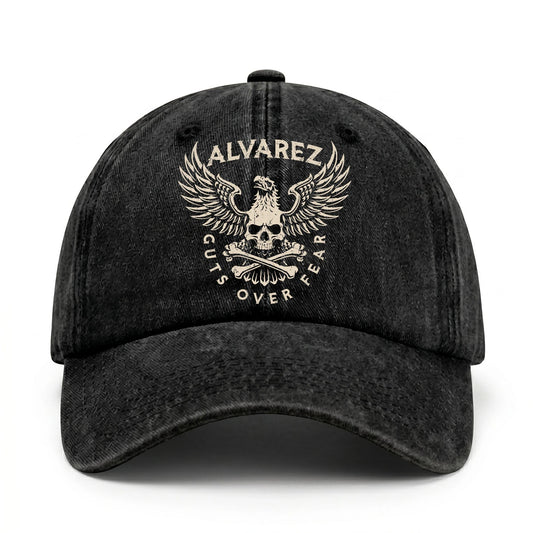 Your Name Guts Over Fear With Eagle And Skull Washed Cap ALVAREZ 13K1 C75PF