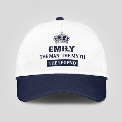 The Man The Myth The Legend King Crown Blue And White Cap EMILY 13K1 C147PF