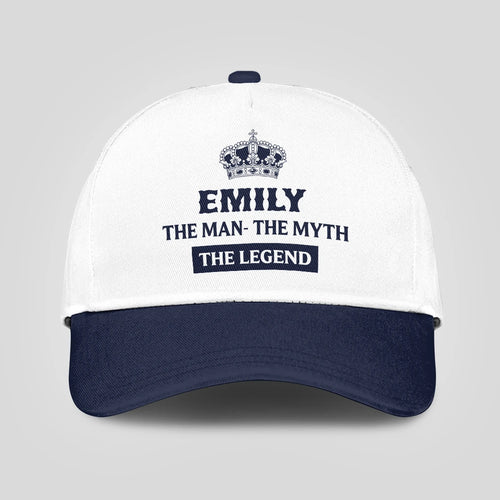 The Man The Myth The Legend King Crown Blue And White Cap EMILY 13K1 C147PF