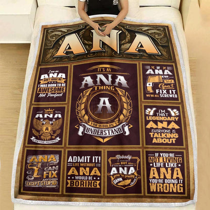 ANA Personalized Blanket | Custom Name Cozy Throw Gift 13K1-BK4