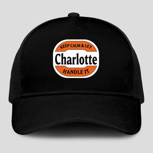 Keep Calm & Let Your Name Handle It Black Mesh Cap CHARLOTTE 13K1 C199PF
