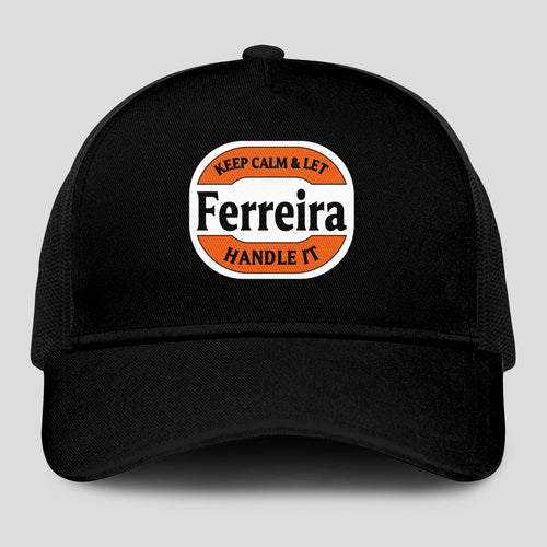 Keep Calm & Let Your Name Handle It Black Mesh Cap FERREIRA 13K1 C199PF