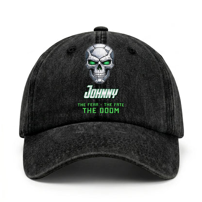 The Fear The Fate The Doom Skull Washed Cap JOHNNY 13K1 C99PF