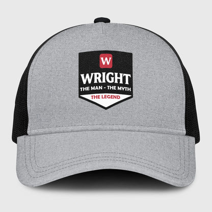 The Man The Myth The Legend Gray Mesh Cap WRIGHT 13K1 C189PF