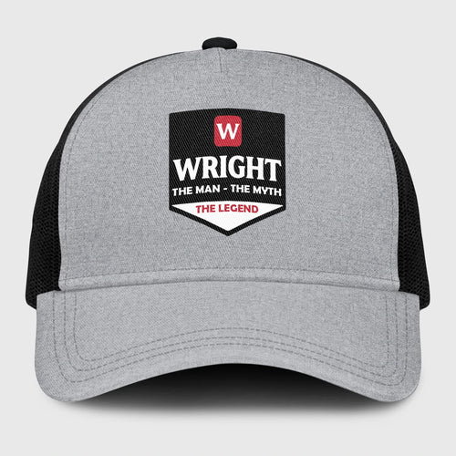 The Man The Myth The Legend Gray Mesh Cap WRIGHT 13K1 C189PF