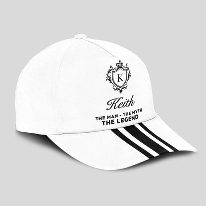 The Man The Myth The Legend Navy And White Striped Cap KEITH 13K1 C144PF