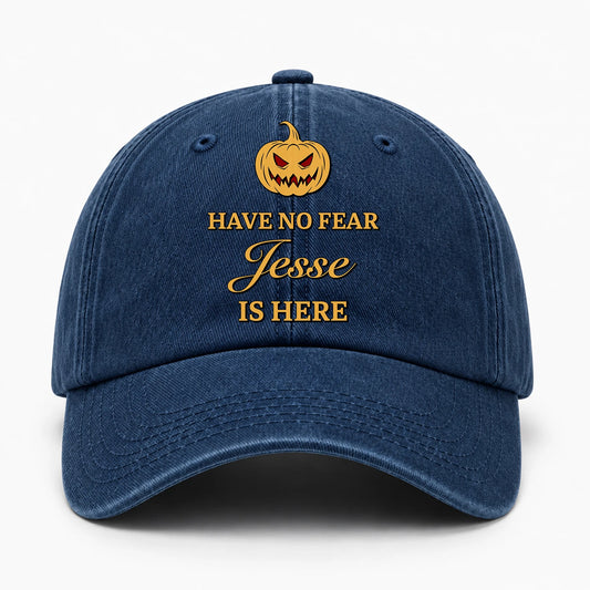 Have No Fear Your Name Is Here Jack O' Lantern Washed Cap JESSE 13K1 C165PF