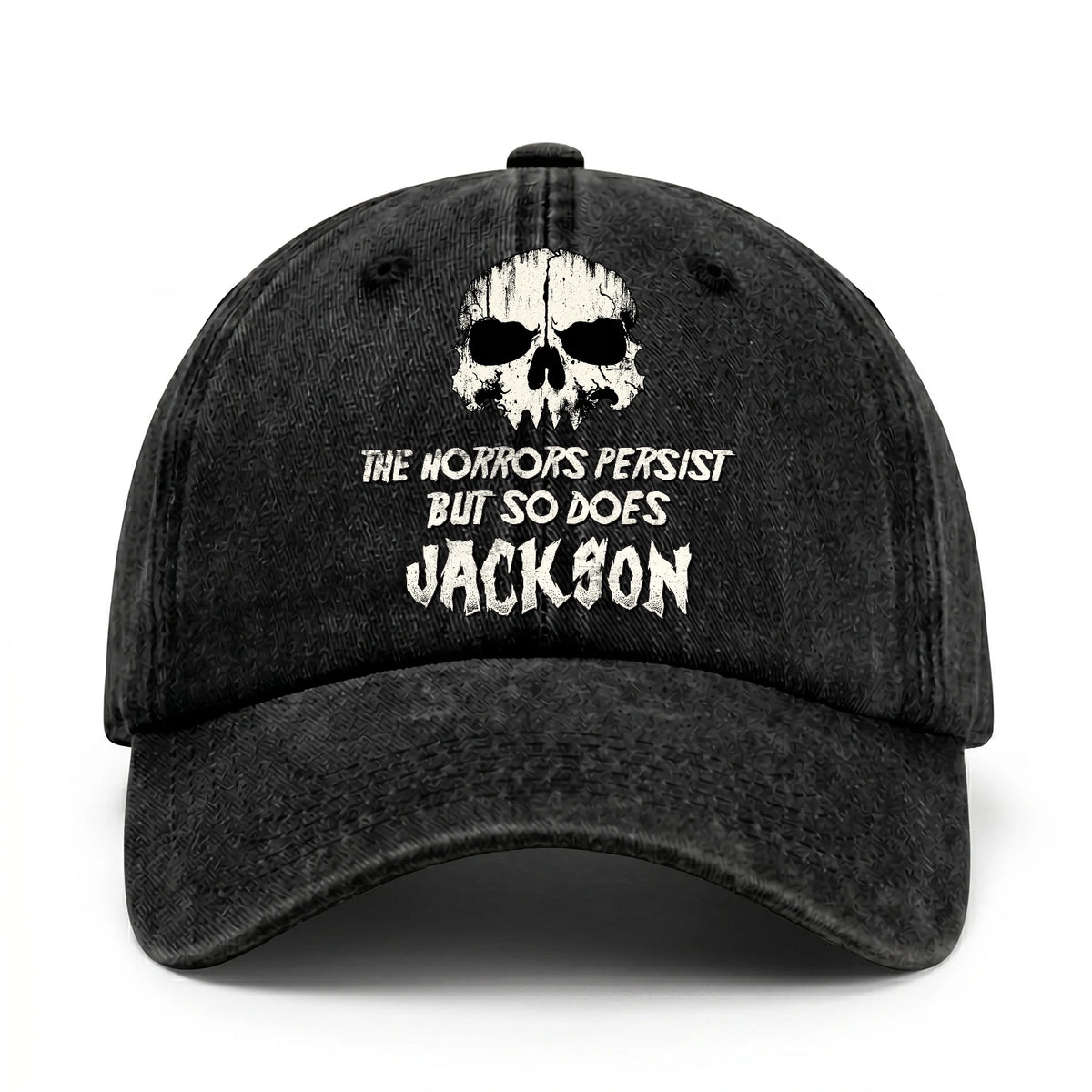 The Horrors Persist But So Does Your Name Cool Skull Washed Cap JACKSON 13K1 C134PF