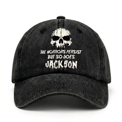 The Horrors Persist But So Does Your Name Cool Skull Washed Cap JACKSON 13K1 C134PF