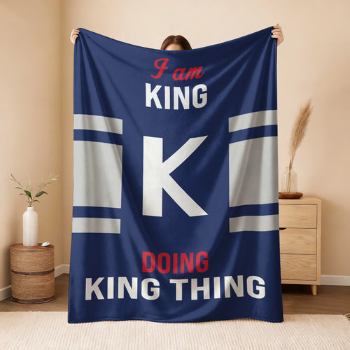 I'm Name Doing Name Things Navy Fleece Blanket KING 13K1 BK51
