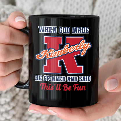 When God Made Your Name Personalized Baseball Mug KIMBERLY 13K1 MG07