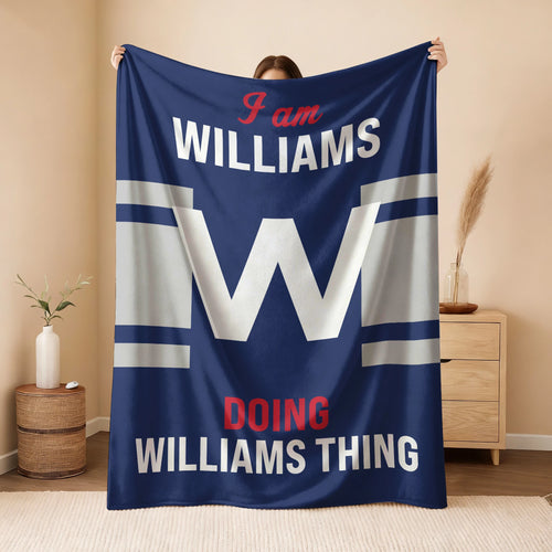 I'm Name Doing Name Things Navy Fleece Blanket WILLIAMS 13K1 BK51