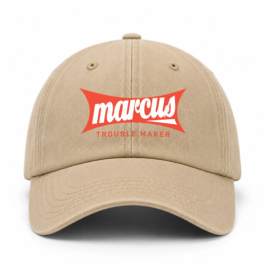 Trouble Maker Red Logo Washed Cap MARCUS 13K1 C78PF