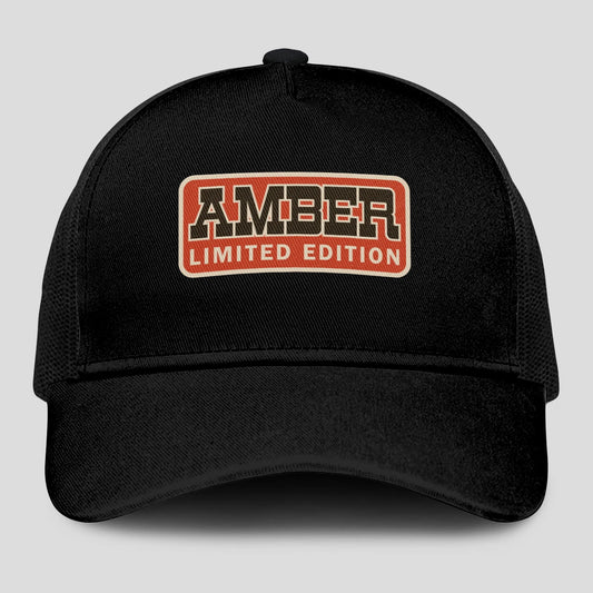 Limited Edition Red Logo Black Mesh Cap AMBER 13K1 C215PF