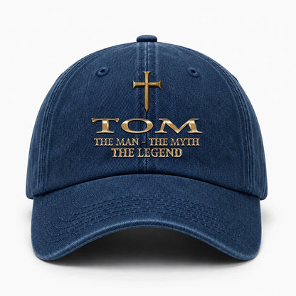 The Man The Myth The Legend Golden Cross Washed Cap TOM 13K1 C217PF