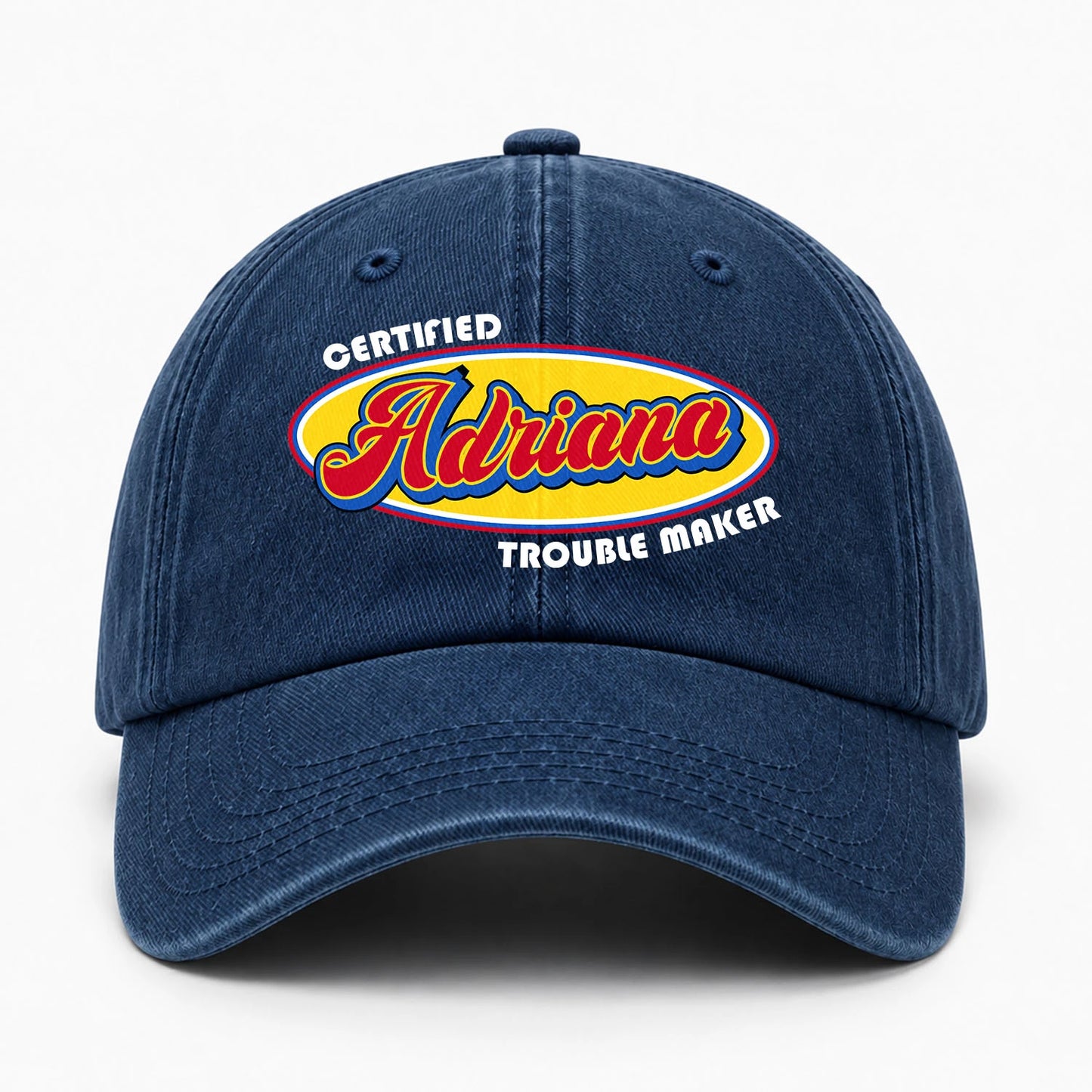 Certified Your Name Trouble Maker Washed Cap ADRIANA 13K1 C73PF