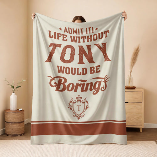 Life Without Your Name Would Be Boring Cream Terracotta Blanket TONY 13K1 BK24