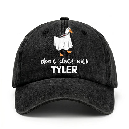 Don't Duck With Your Name Funny Washed Cap TYLER 13K1 C129PF