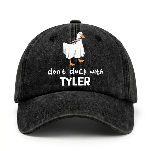 Don't Duck With Your Name Funny Washed Cap TYLER 13K1 C129PF