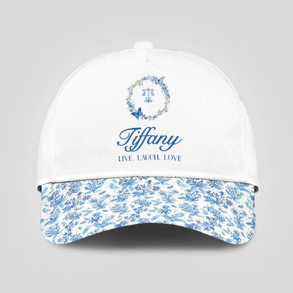 Live Laugh Love Blue Flowers Cap TIFFANY 13K1 C50PF