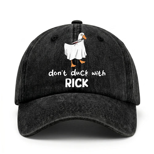 Don't Duck With Your Name Funny Washed Cap RICK 13K1 C129PF