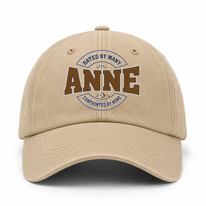 Hated By Many Confronted By None Washed Cap ANNE 13K1 C36PF