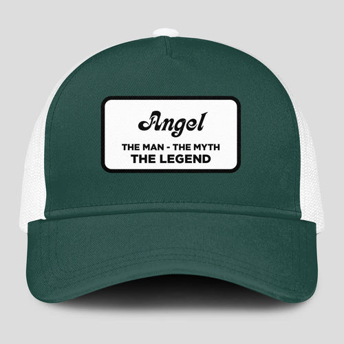 The Man The Myth The Legend Green And White Mesh Cap ANGEL 13K1 C198PF