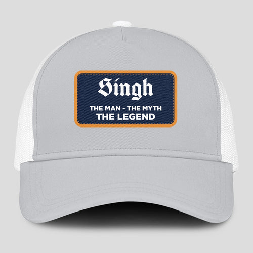 The Man The Myth The Legend Gray Mesh Cap SINGH 13K1 C204PF