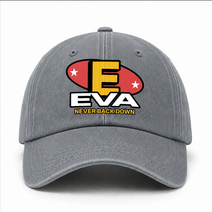 Never Back Down With Your Name And Initial Letter Washed Cap EVA 13K1 C82PF