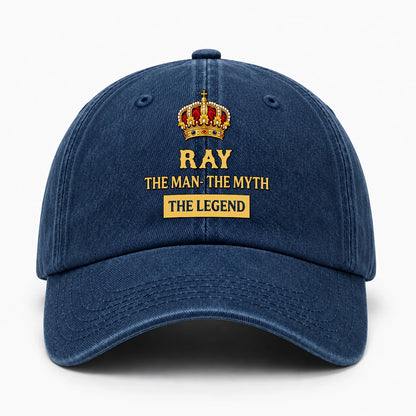 The Man The Myth The Legend King Crown Washed Cap RAY 13K1 C146PF