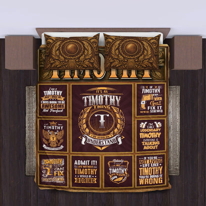 TIMOTHY Limited Edition Personalized Bedding Set 13K1-BS3