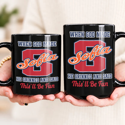 When God Made Your Name Personalized Baseball Mug SOFIA 13K1 MG07