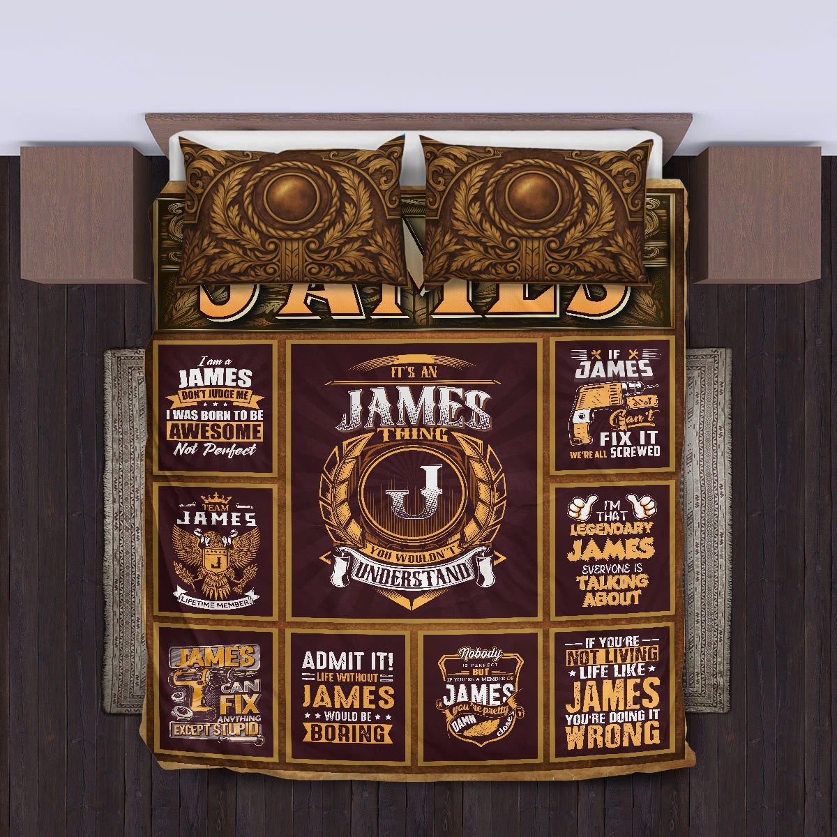 JAMES Limited Edition Personalized Bedding Set 13K1-BS3