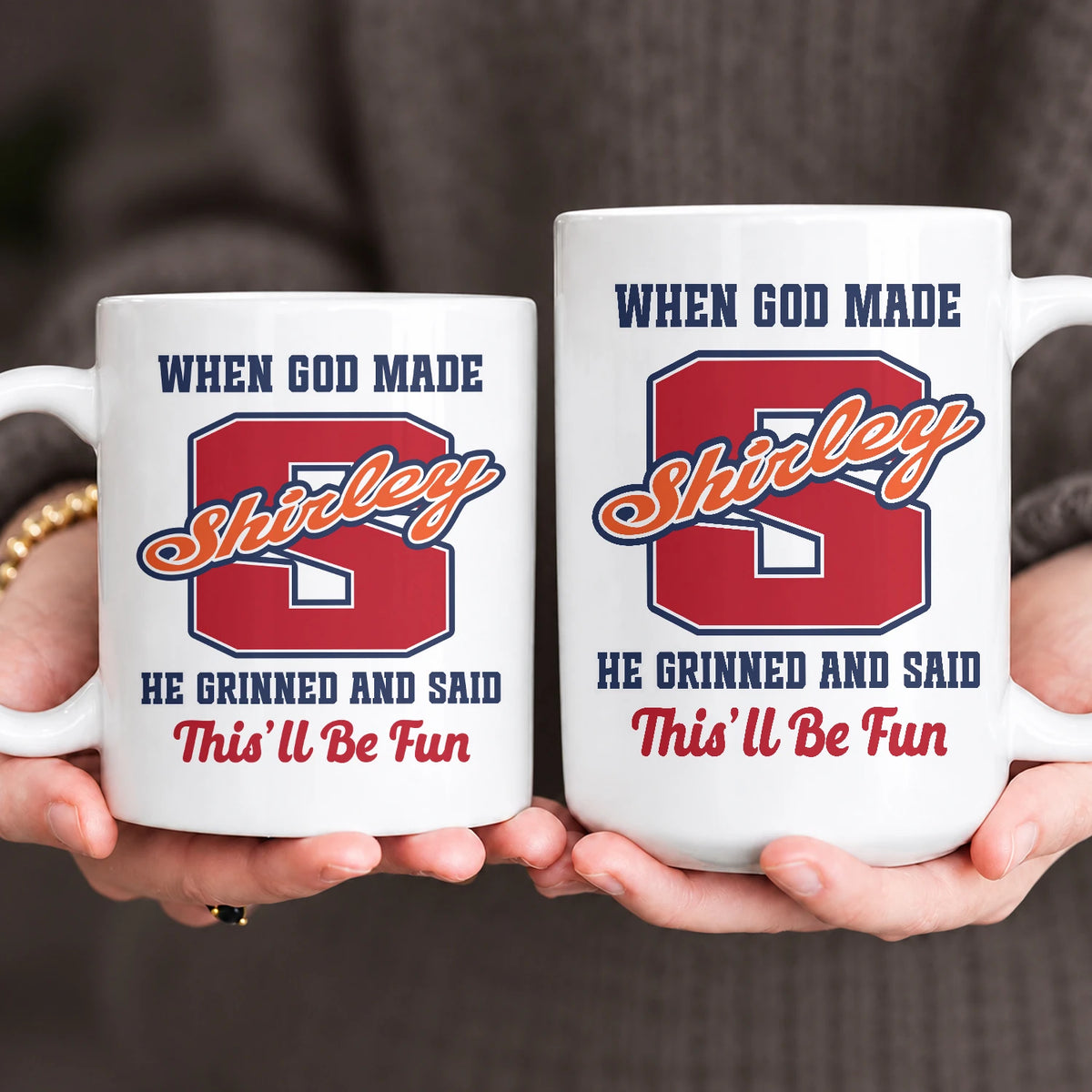 When God Made Your Name Personalized Baseball Mug SHIRLEY 13K1 MG07