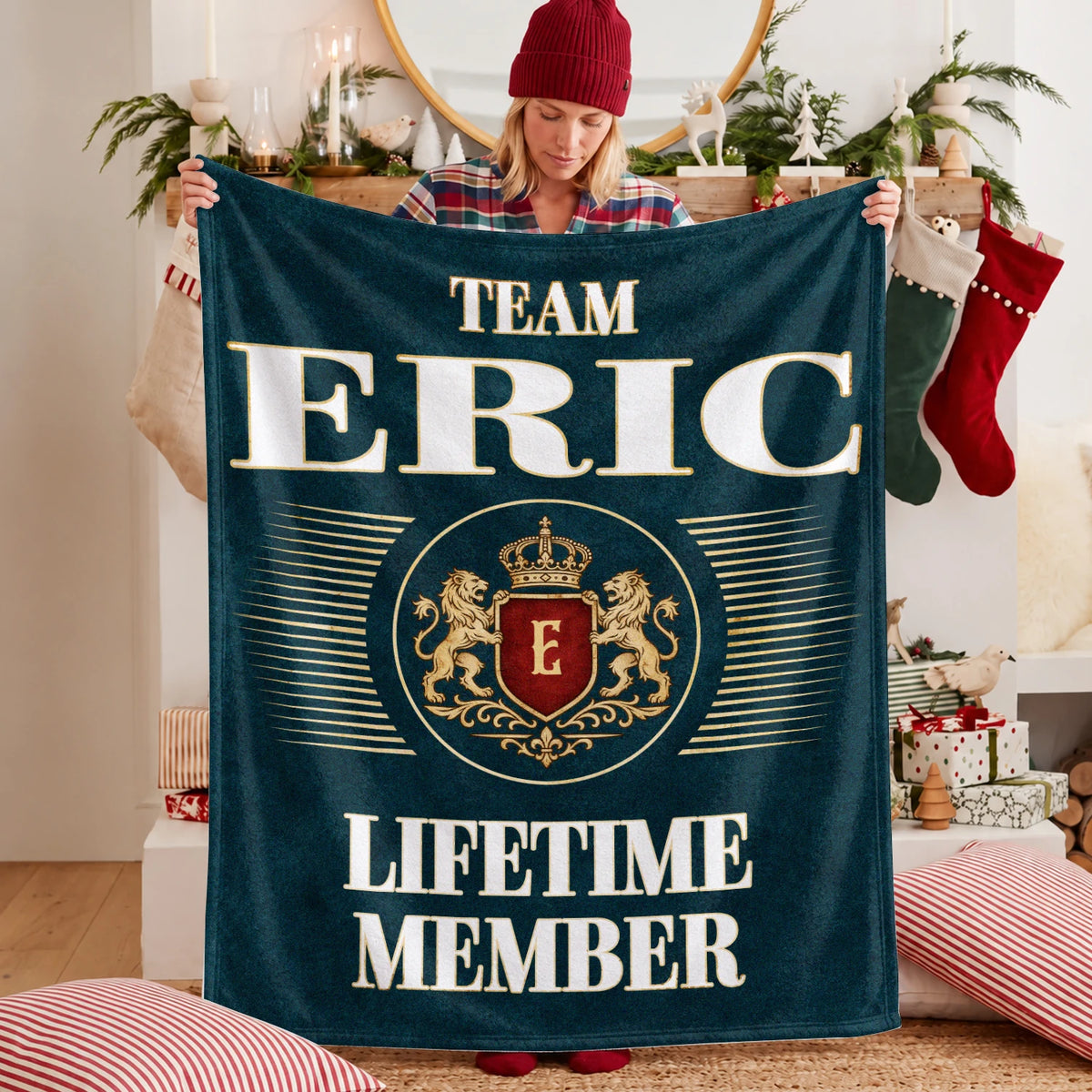 Team Your Name Lifetime Member Sage Green Fleece Blanket ERIC 13K1 BK42