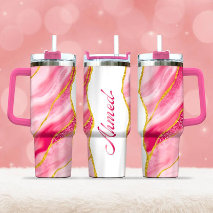 AHMED 40oz Personalized Tumbler Cup with Straw | Custom Stainless Steel Mug 13K1-TB1