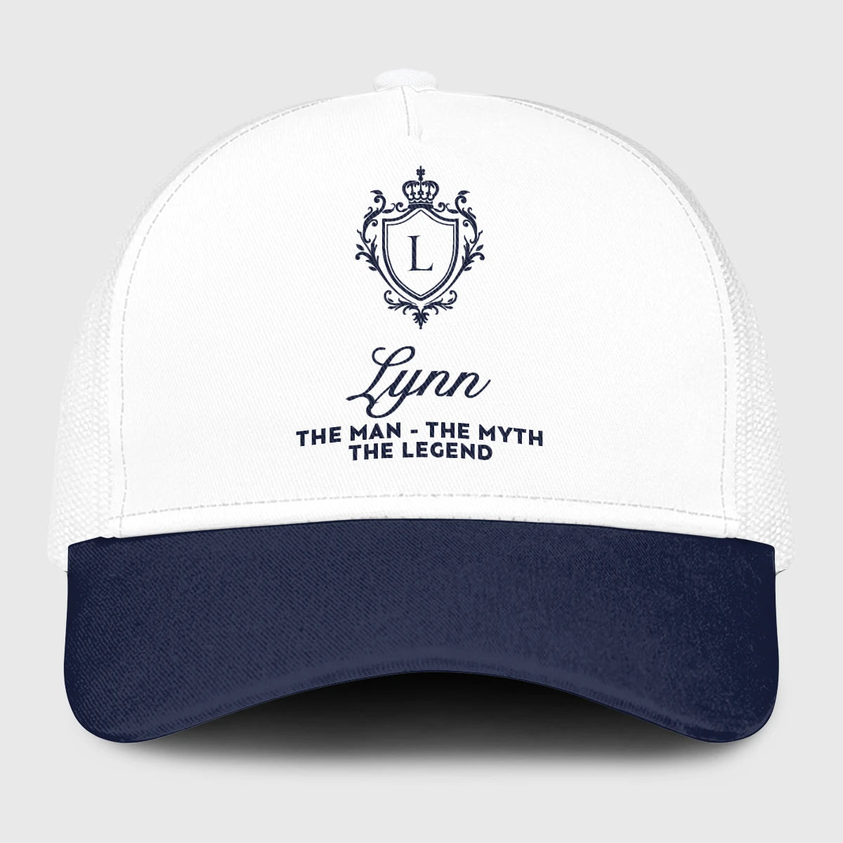 The Man The Myth The Legend Blue And White Baseball Mesh Cap LYNN 13K1 C186PF