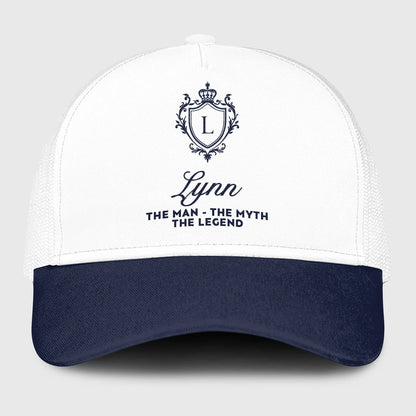 The Man The Myth The Legend Blue And White Baseball Mesh Cap LYNN 13K1 C186PF