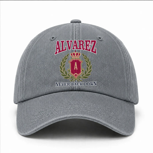 Your Name Never Back Down Royal Washed Cap ALVAREZ 13K1 C77PF