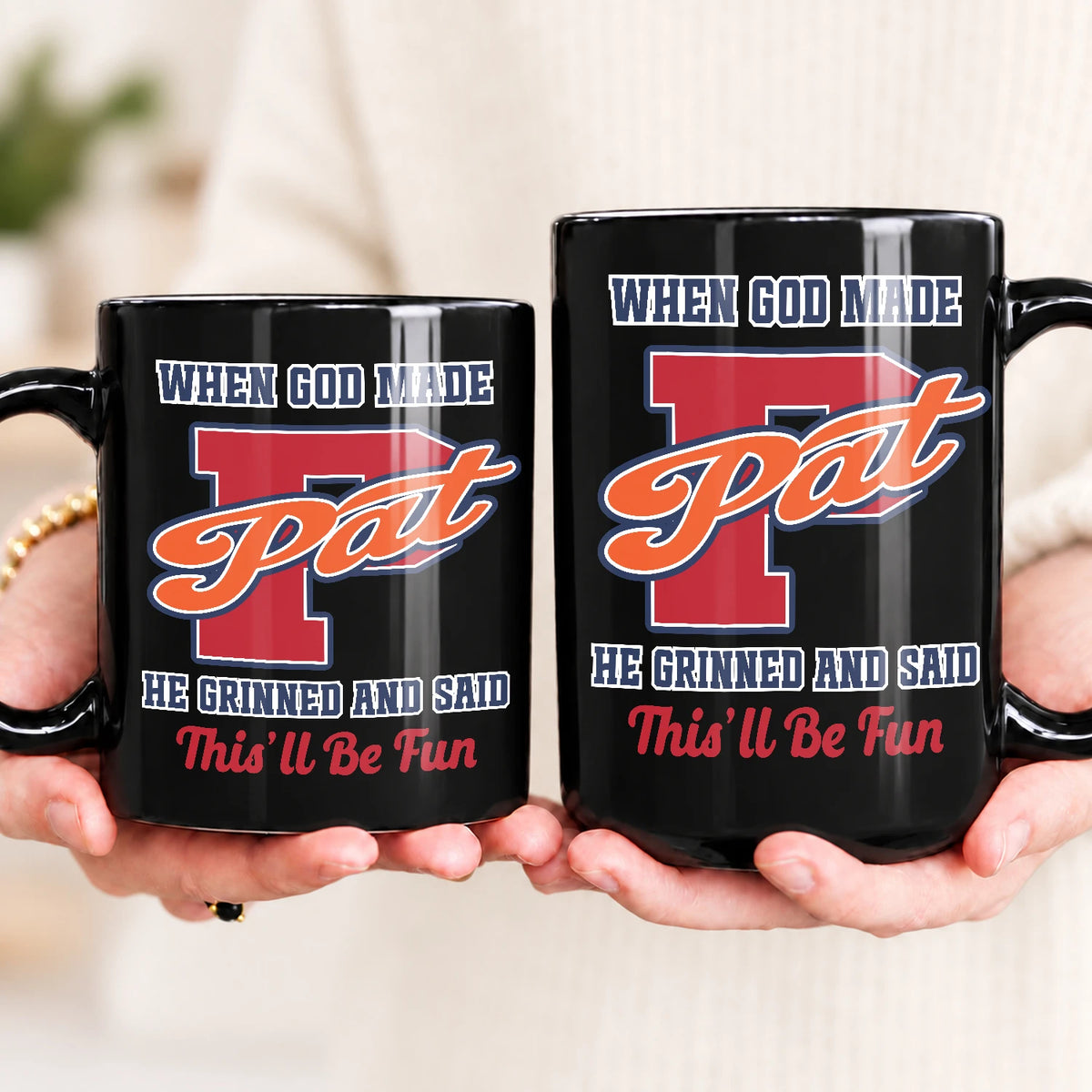 When God Made Your Name Personalized Baseball Mug PAT 13K1 MG07