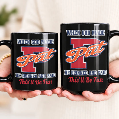 When God Made Your Name Personalized Baseball Mug PAT 13K1 MG07
