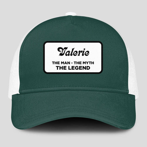 The Man The Myth The Legend Green And White Mesh Cap VALERIE 13K1 C198PF
