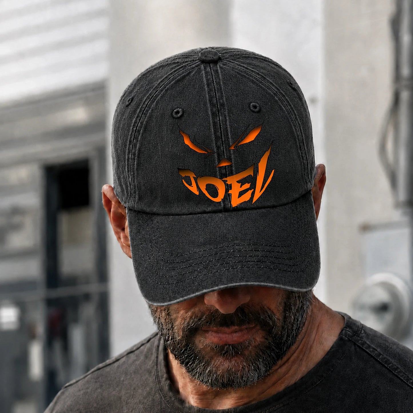Your Name Jack O' Lantern Halloween Washed Cap JOEL 13K1 C100PF