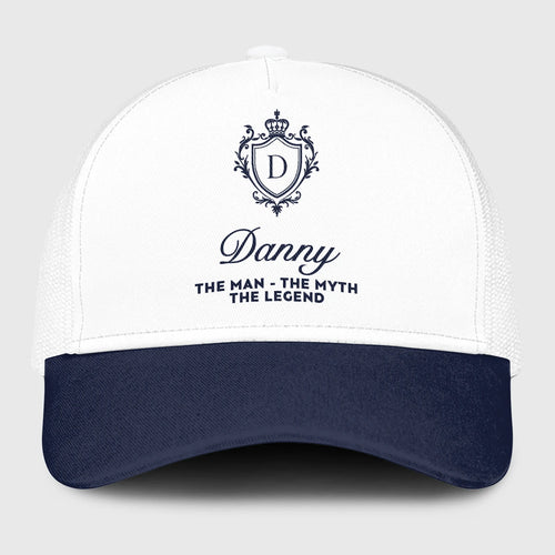 The Man The Myth The Legend Blue And White Baseball Mesh Cap DANNY 13K1 C186PF