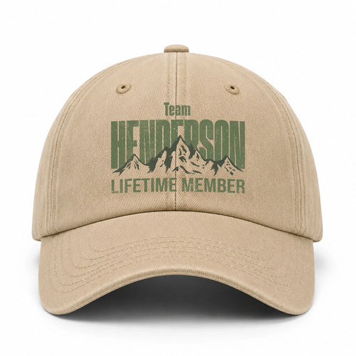 Team Your Name Lifetime Member Mountain Cap HENDERSON 13K1 C58PF
