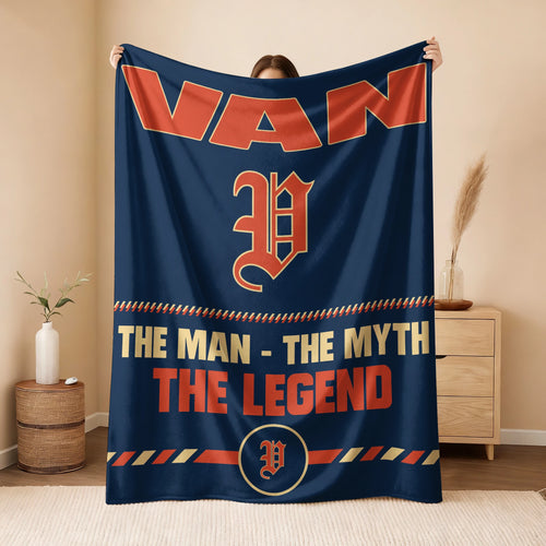 The Man The Myth The Legend Retro Fleece Blanket VAN 13K1 BK53